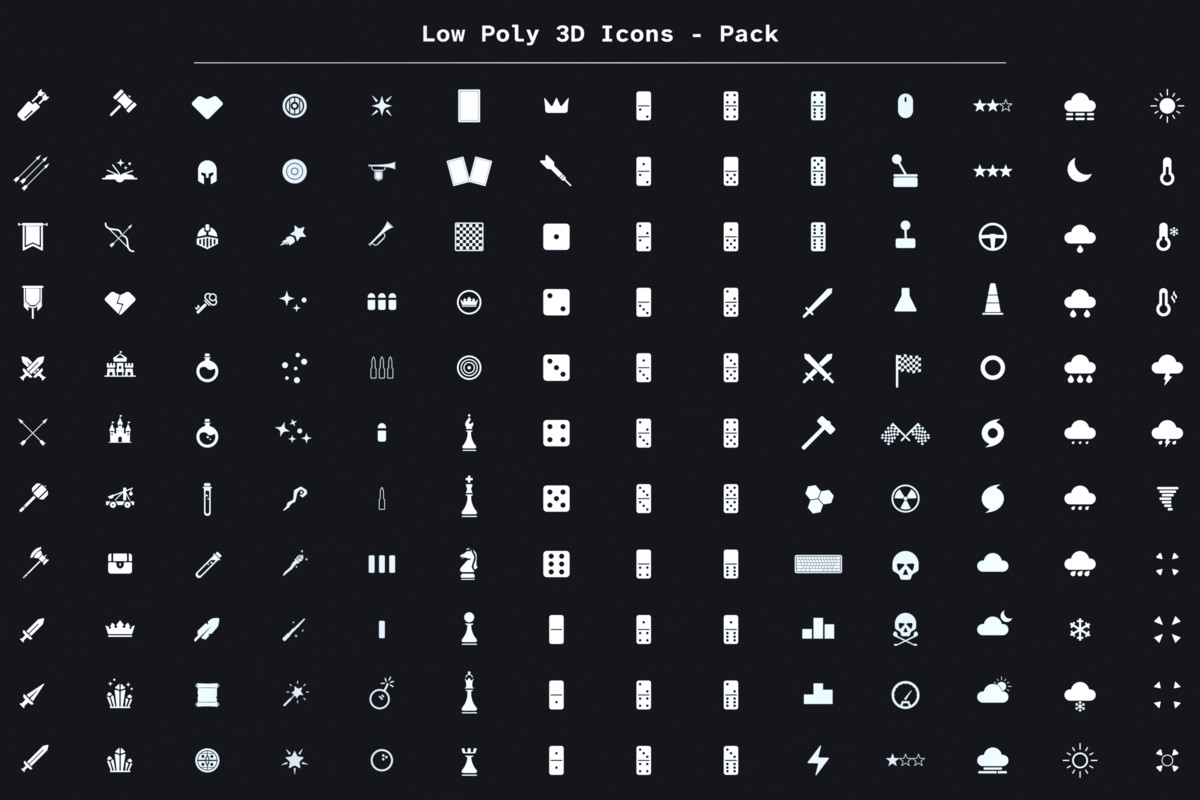 Low Poly 3D Icons - Pack