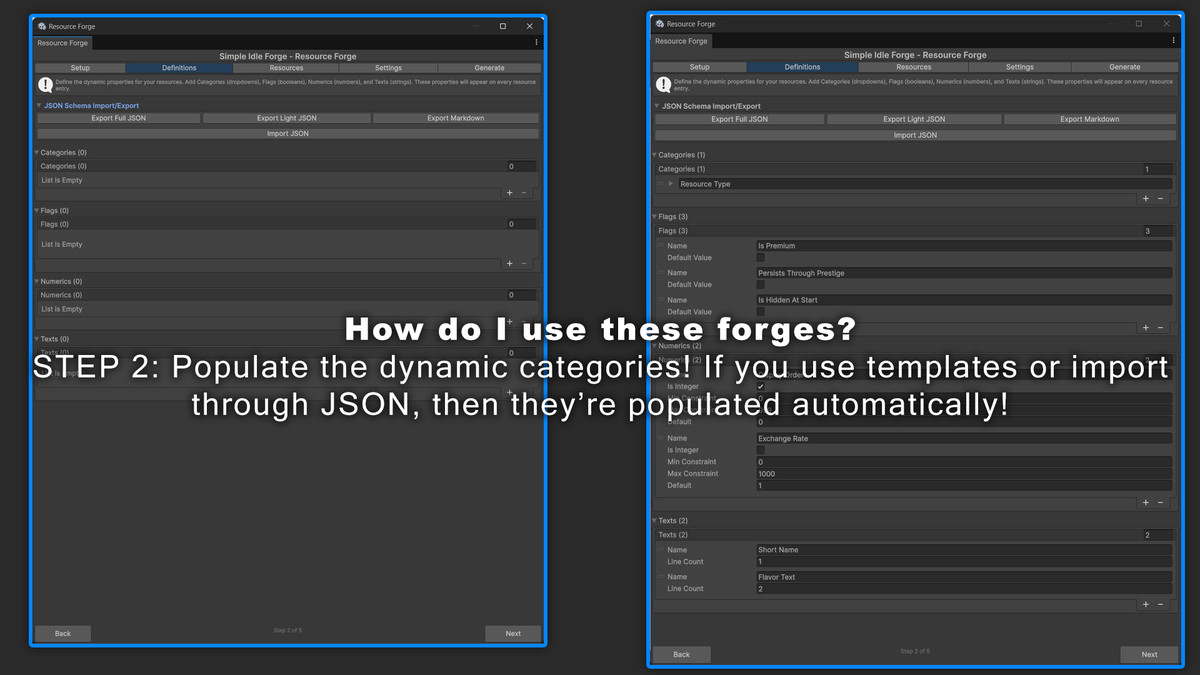Simple IDLE Forge: No-Code Idle Game Toolkit w/ 4 Playable Demos & JSON support