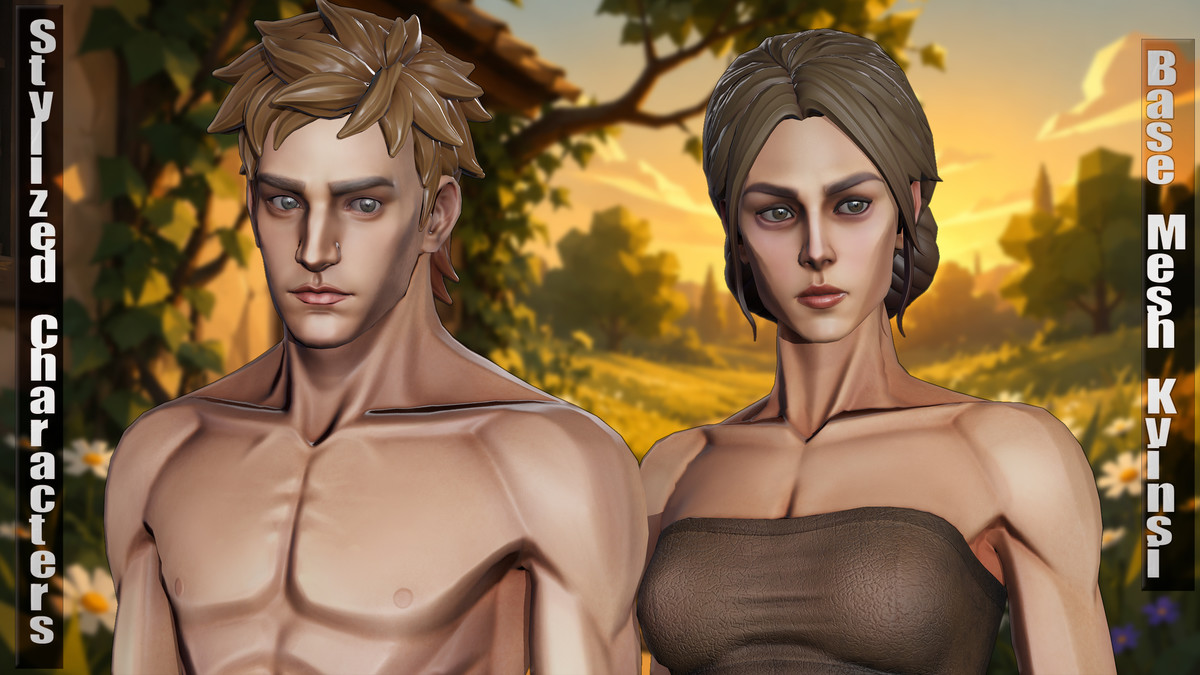 Stylized Man and Girl