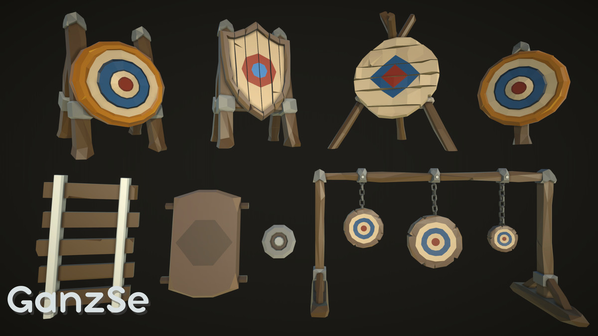 GanzSe Archery Range - Modular Low Poly Environment