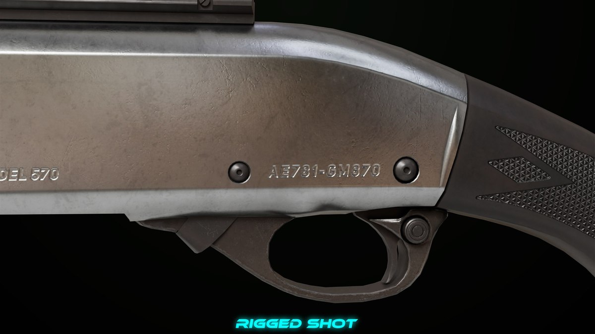 Long Shotgun 01 Black And Silver Single Mat URP HDRP Textures