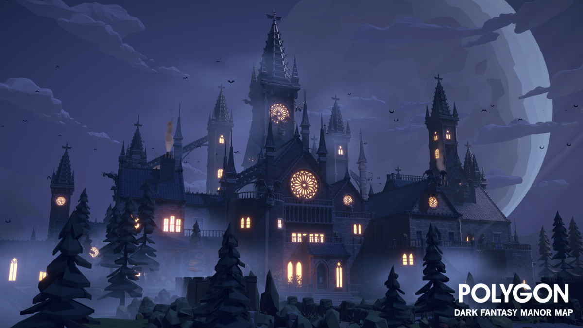 POLYGON - Dark Fantasy Manor Map by Synty