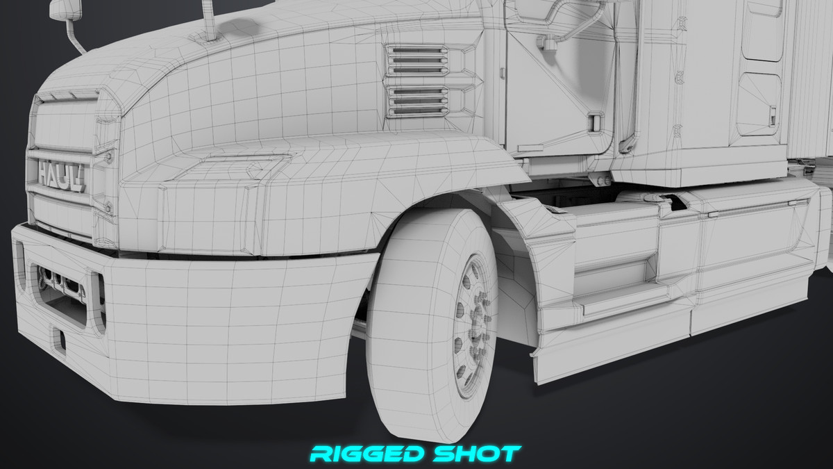 Heavy Truck Chassis 05 White Interior URP HDRP Textures
