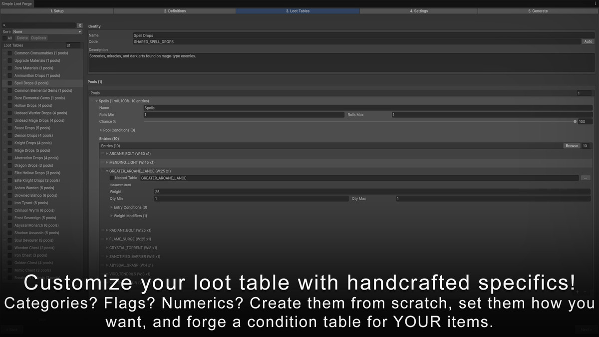 Simple Item Forge: No-Code Item, Crafting, Shop & Loot Generator w/ JSON Export