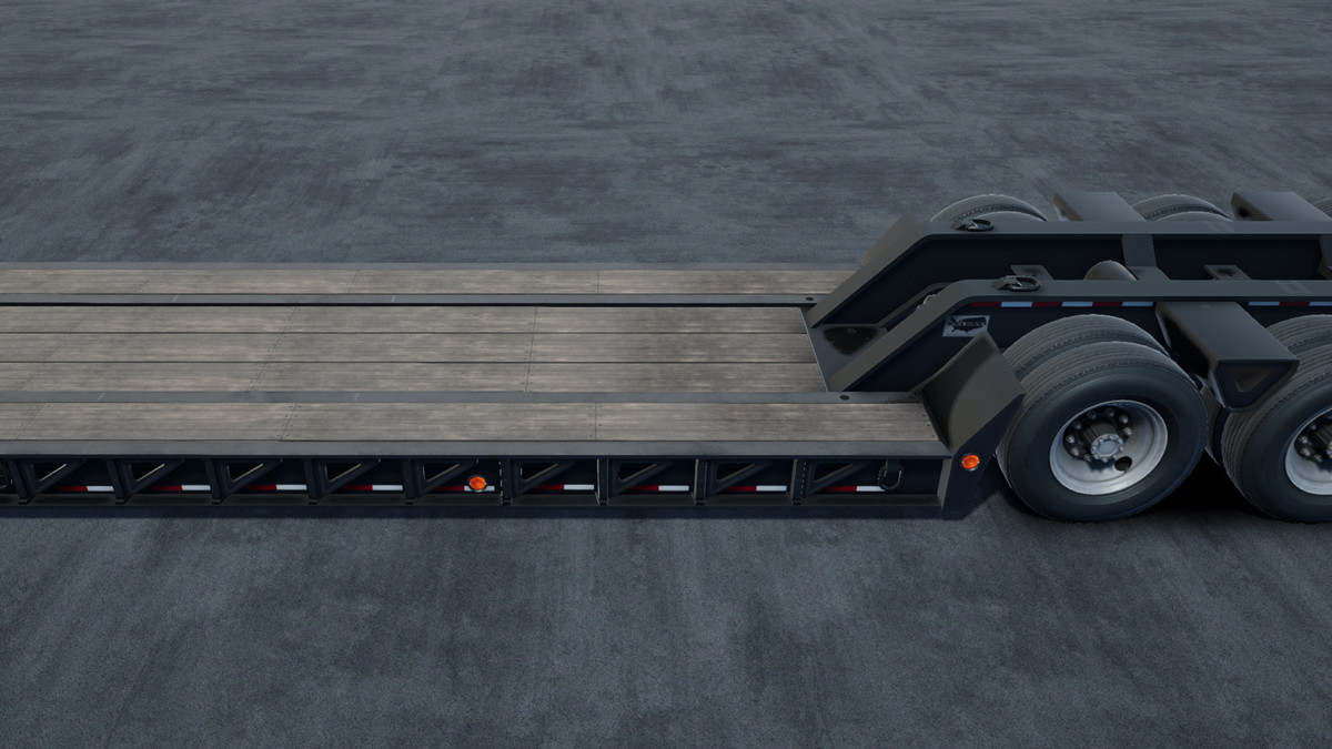 80s Cabover Truck with lowboy trailer