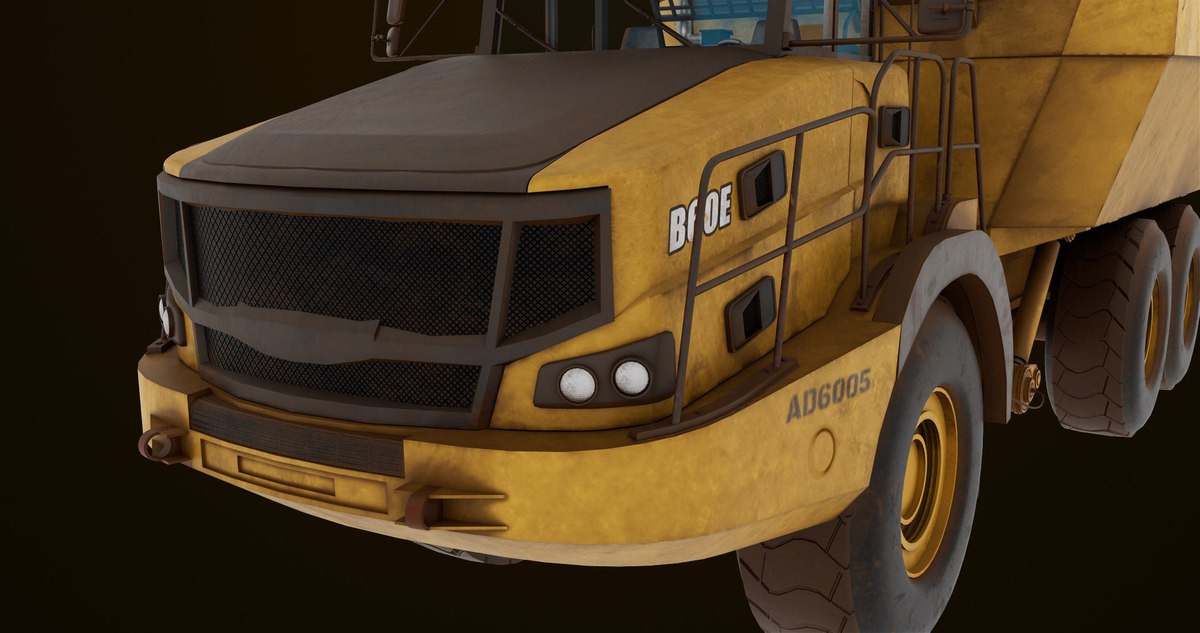 Articulated Dirty Mining Truck 03 URP HDRP Textures