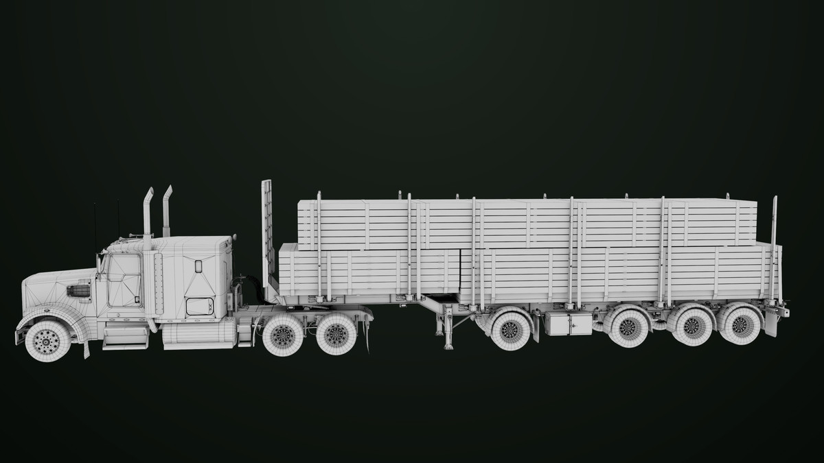 Truck 07 Log Trailer with All Loads Collection