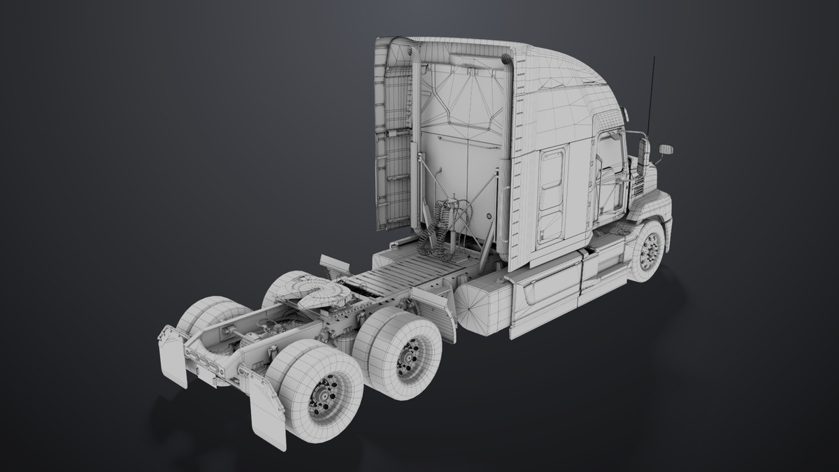 Heavy Truck Chassis 05 White Interior URP HDRP Textures