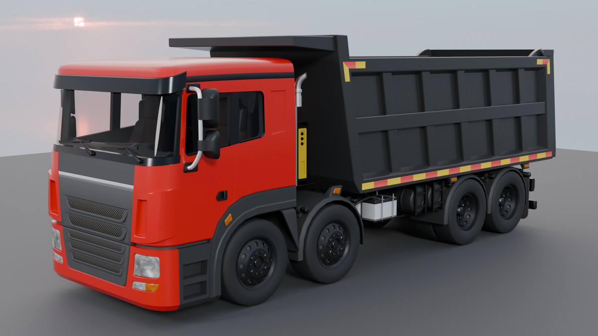 Animated Tipper Dump Truck – Game Ready Construction Vehicle with Interior | PBR