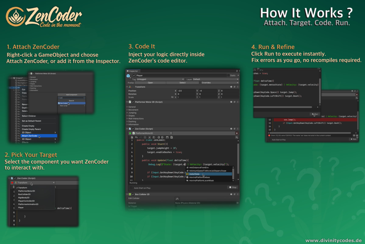 ZenCoder - Inject Logic. See It Run Instantly.