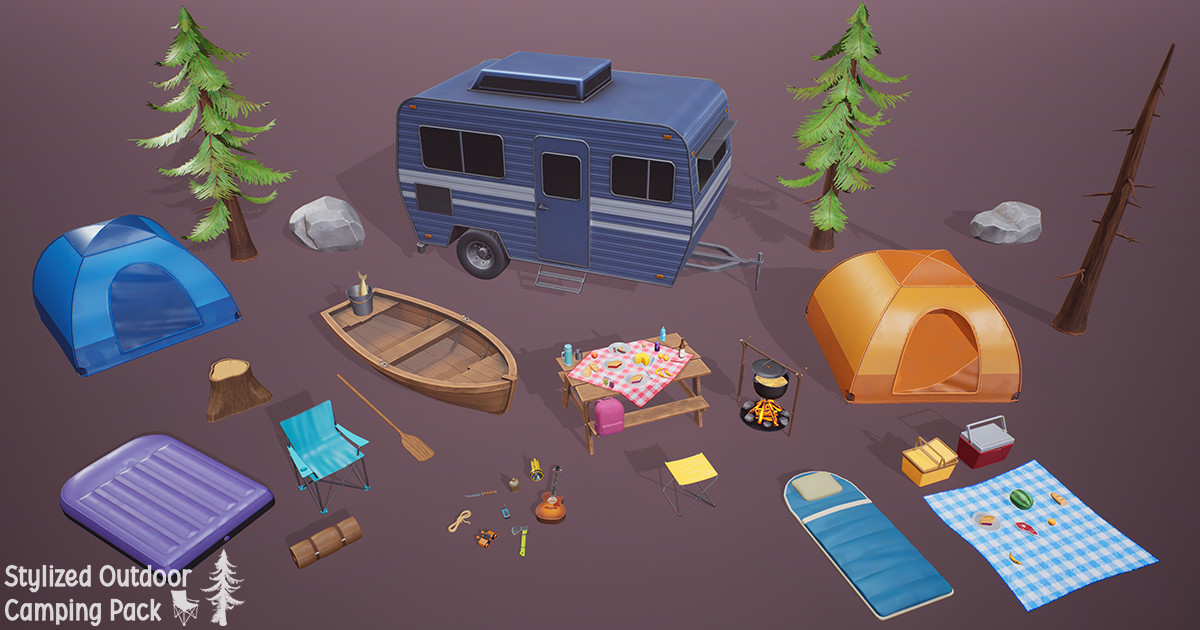 Stylized Outdoor Camping Pack