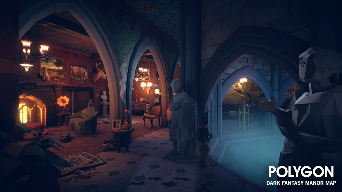 POLYGON - Dark Fantasy Manor Map by Synty