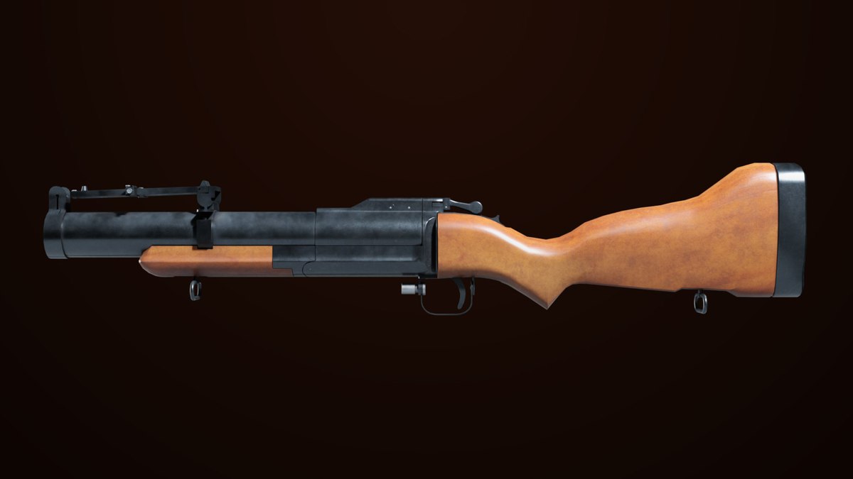 6 Grenade Launcher Black URP HDRP Textures