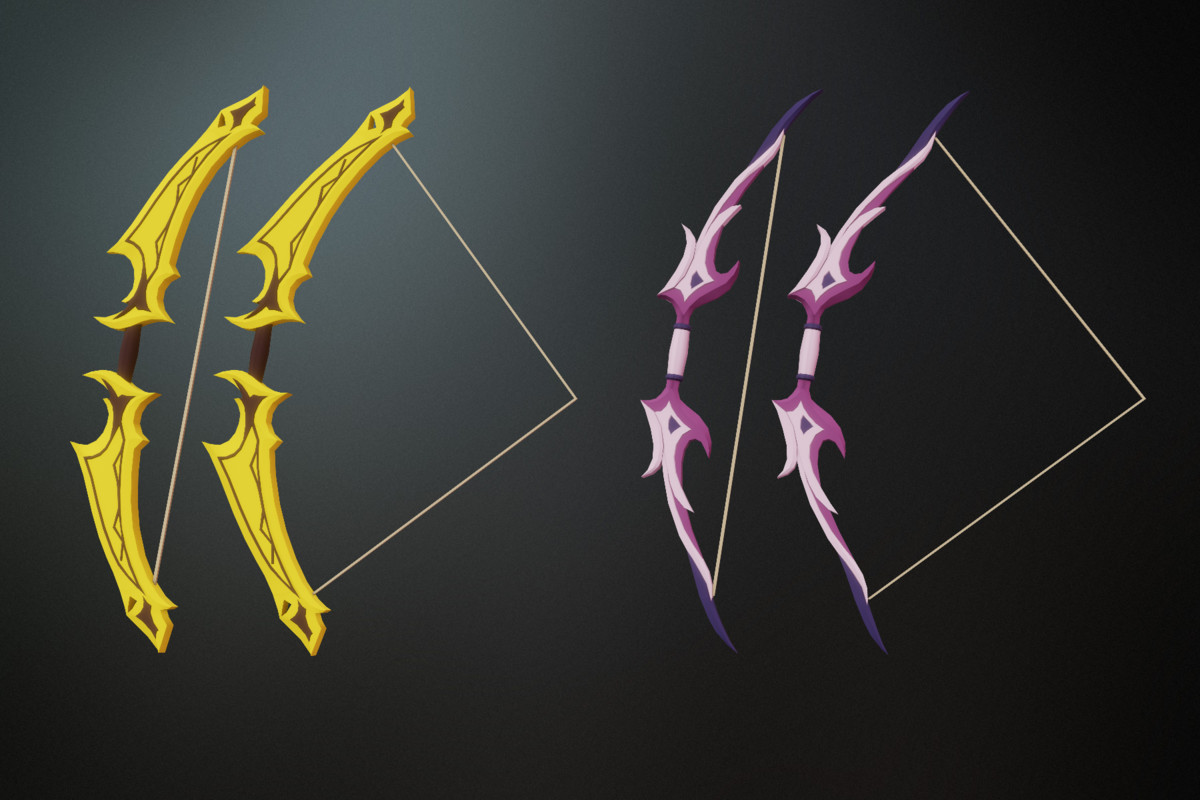 Low Poly Fantasy Bow Pack 25x Mobile/PC