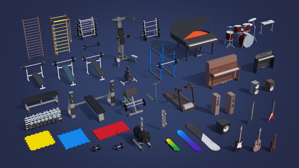 Interior 7 - Low Poly 3D Models Pack