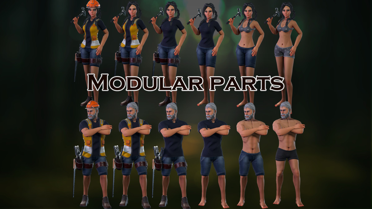 Urban, Mining & Lumber – Modular Character Bundle
