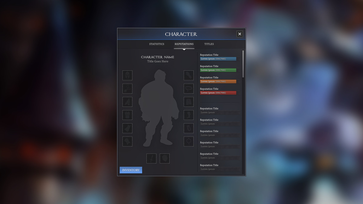 RPG & MMO One - PC and Mobile UI