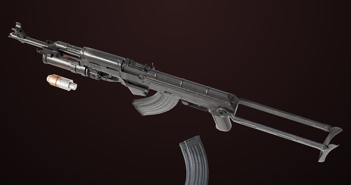 AKMS Light Machine Gun 10 Metal URP HDRP Textures