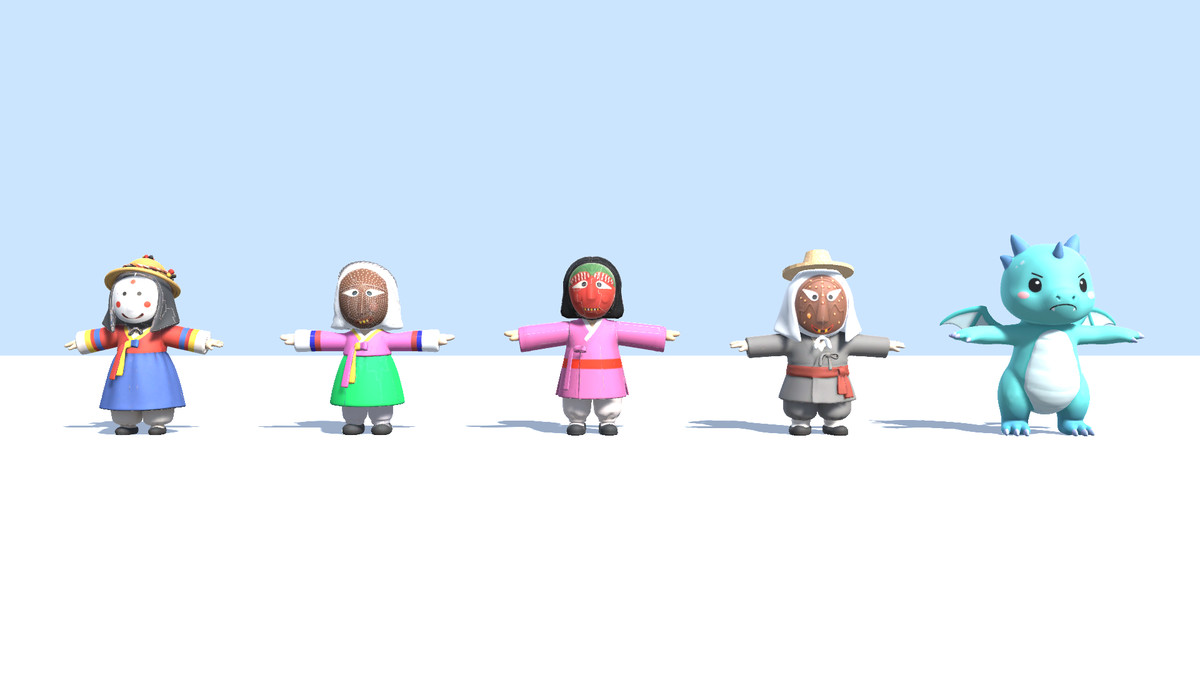 Korean Mask Dance Characters