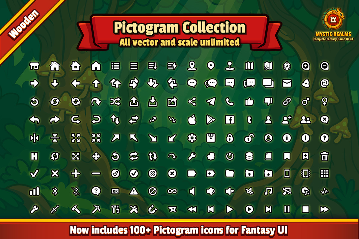 Mystic Realm - Wooden GUI Pack