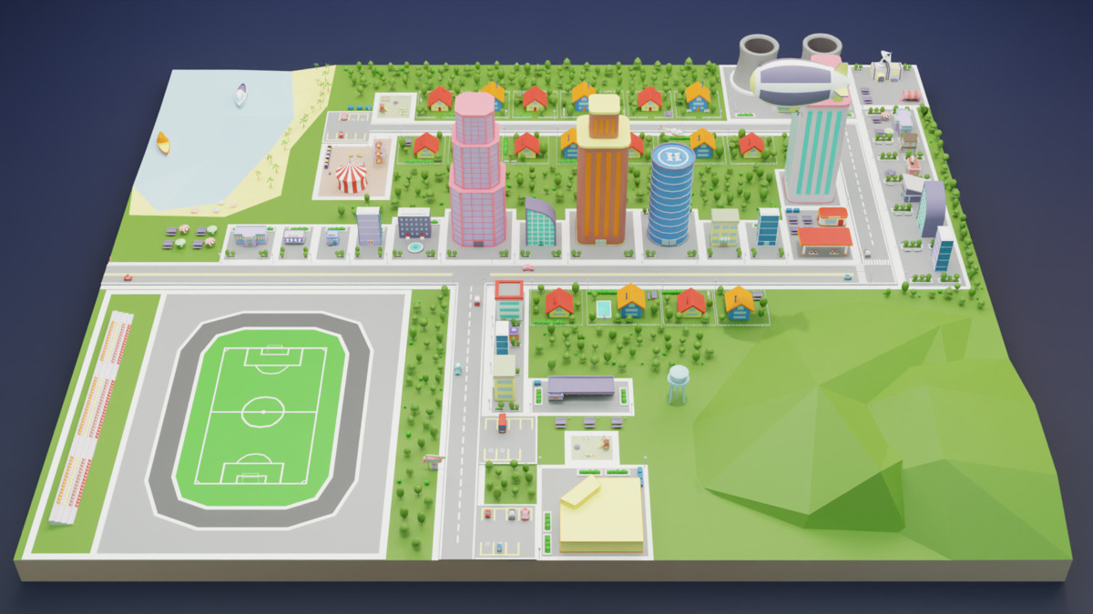 Low Poly City Pack – Buildings, Roads & Urban Props