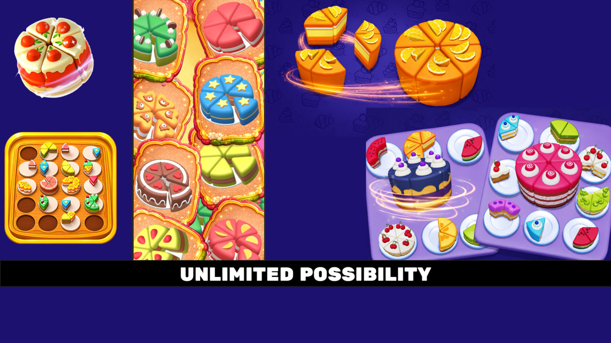 3D Cake Match Sorting Puzzle Template