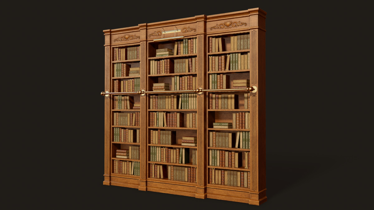Vintage Bookcase, Books, Papers