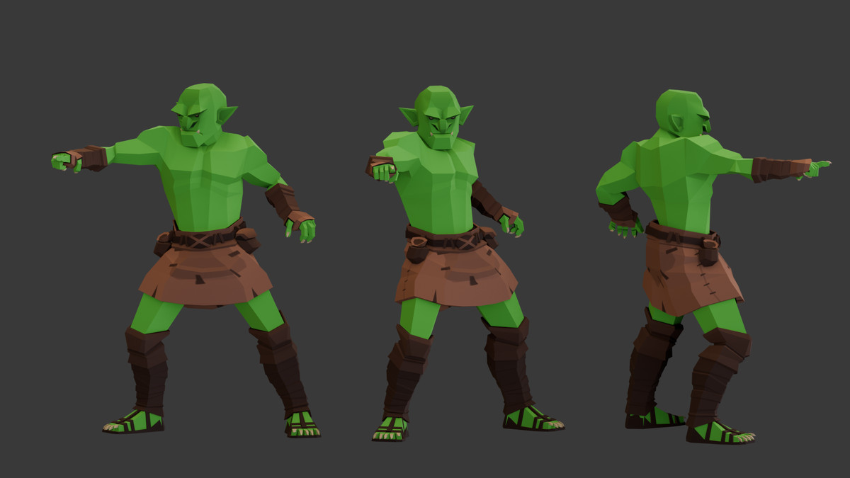 Low-Poly Medieval Fantasy - Biped Creatures Pack