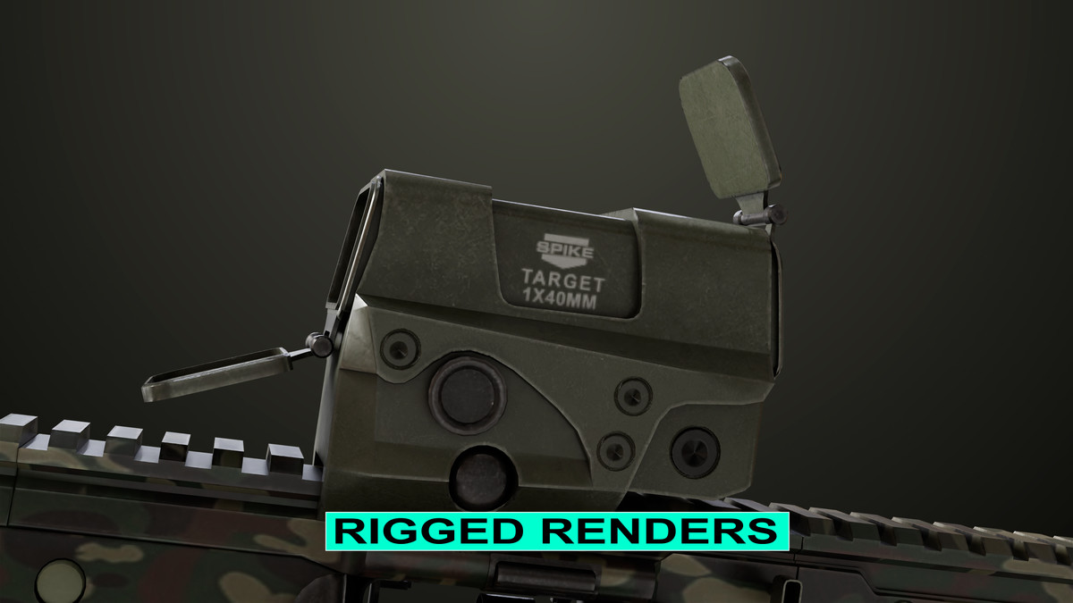 Machine Gun 14 Military Green URP HDRP Textures