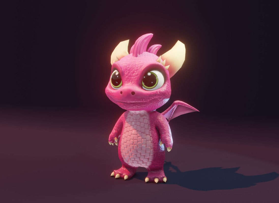 Cartoon Baby Dragons 3D Model with 5 Music Tracks & 36 Sound Effects