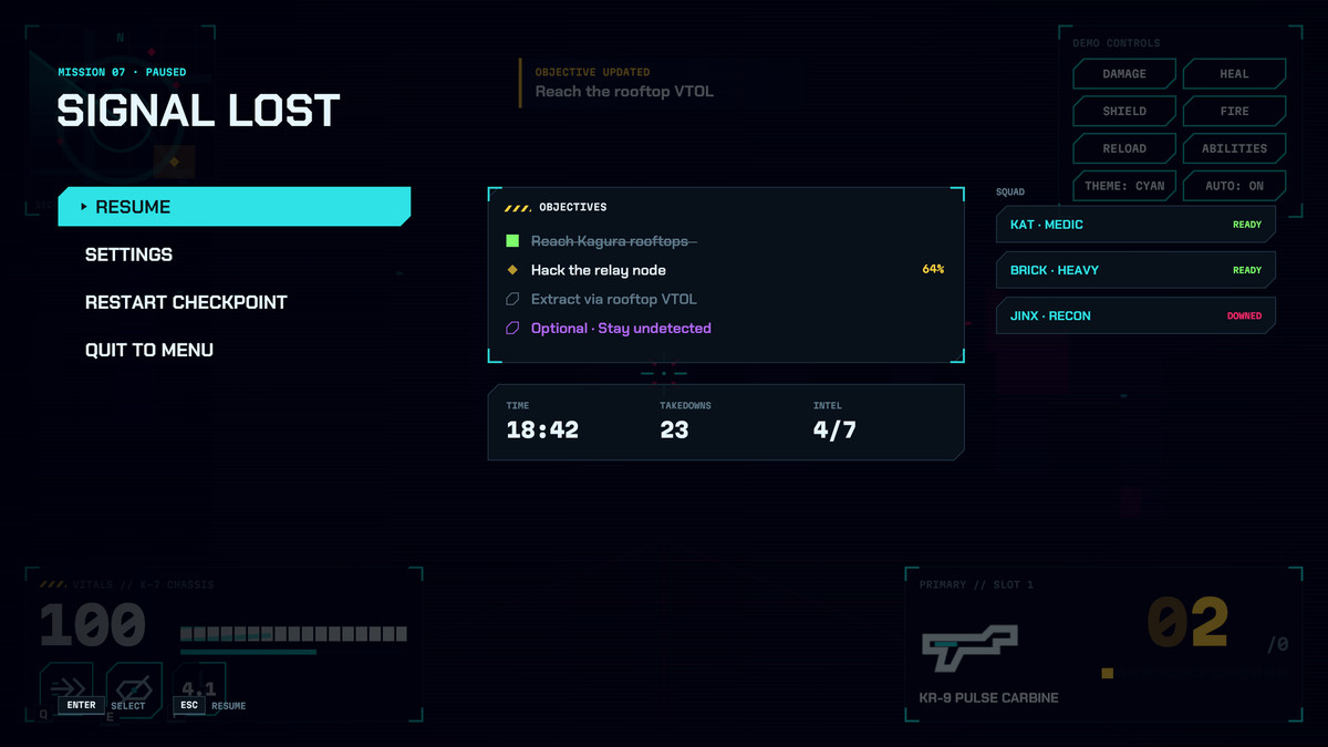 Neon Tactical — Cyberpunk HUD & Menu Kit
