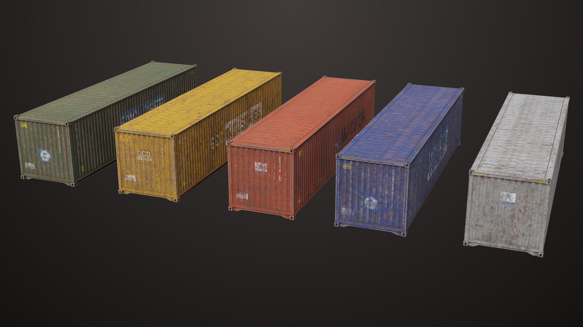 Old Dusty 5 Cargo Container Single Mat URP HDRP Textures