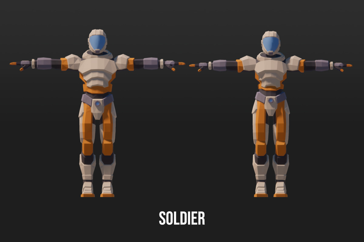 Low Poly Sci-Fi Characters