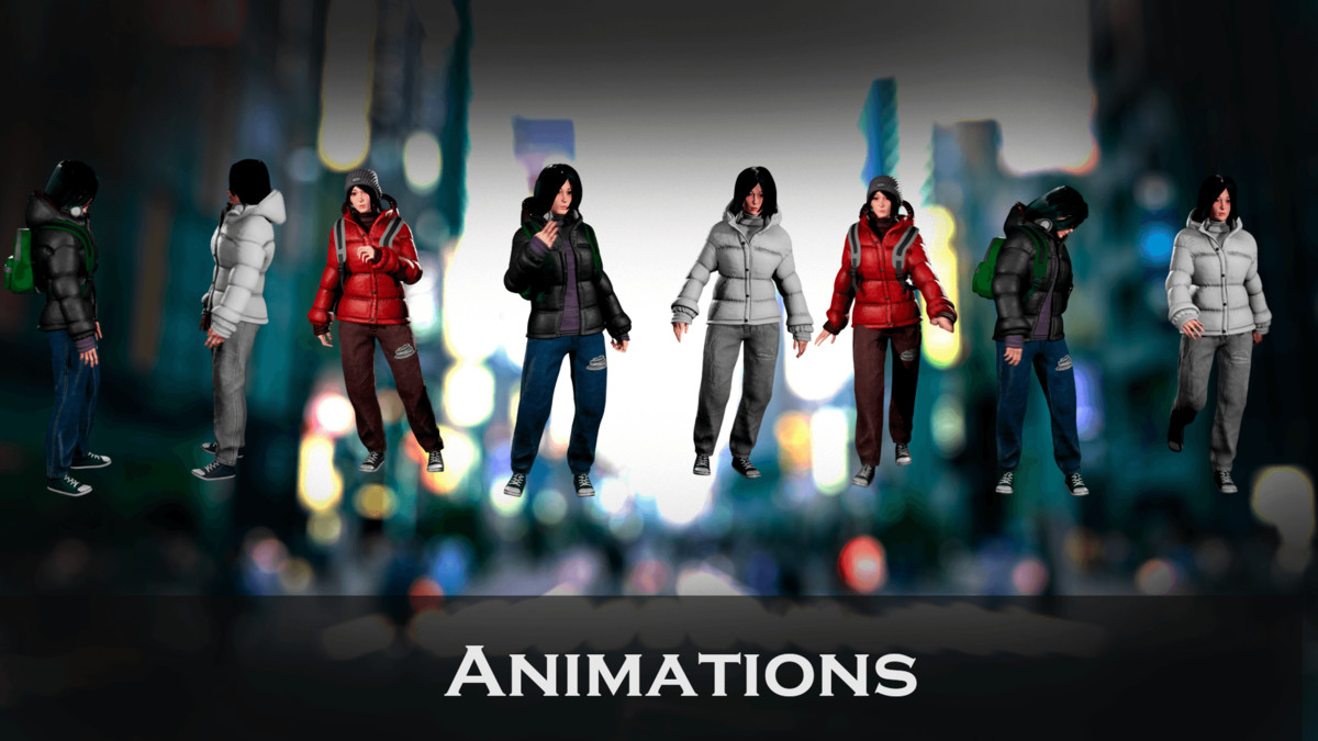 Urban Student Girl – Casual Winter Character