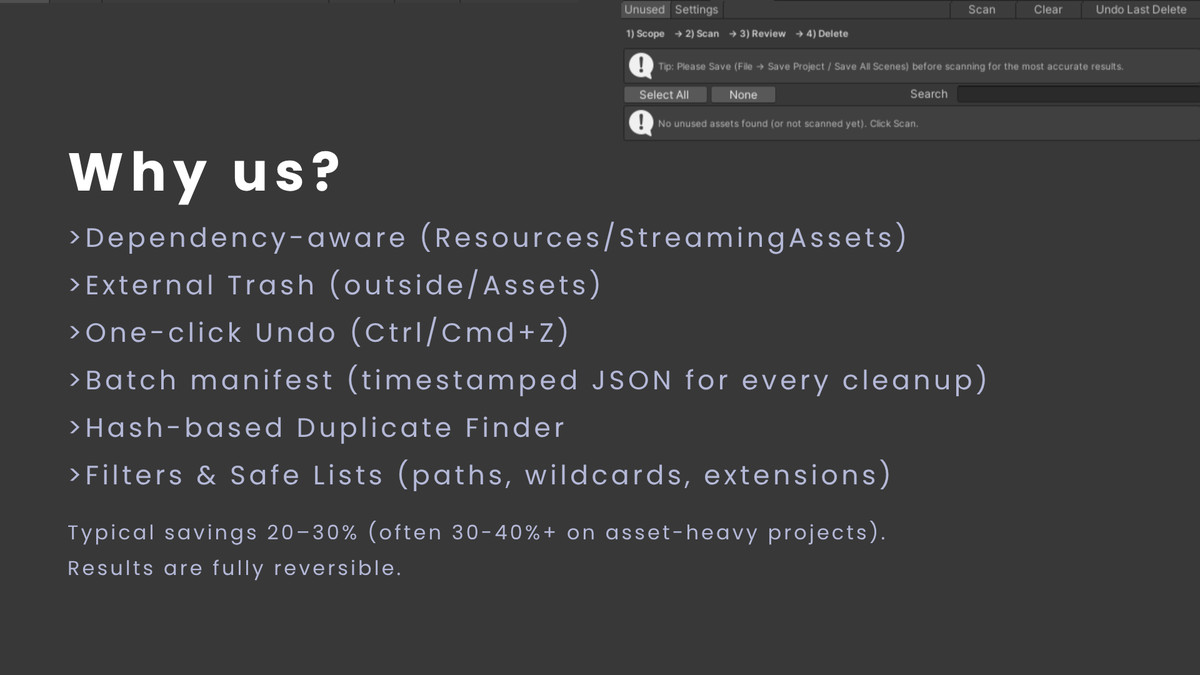 rCleaner - Project Cleaner & Unused Asset Remover