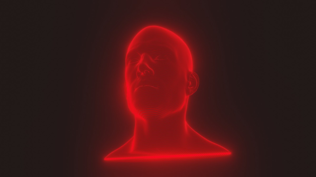 Sci-Fi Red Hologram Male Female Heads 3D Model Pack - Animated, Blend Shapes