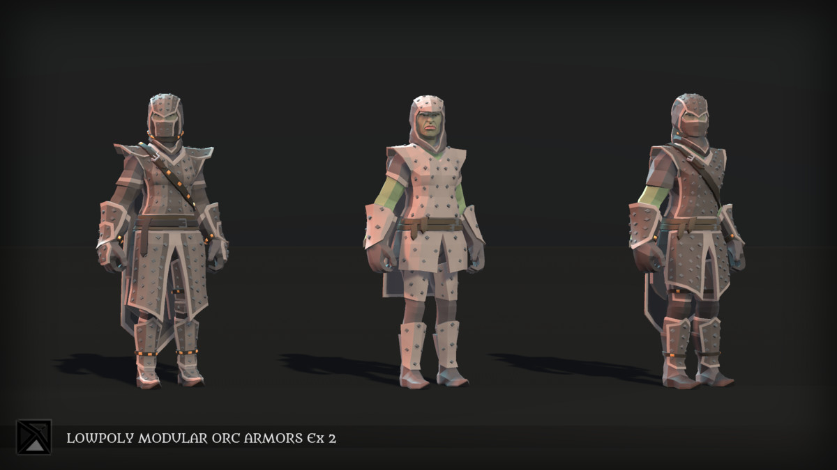 Low Poly Orc Modular Armors Bundle - LOWPOLY MEDIEVAL FANTASY SERIES