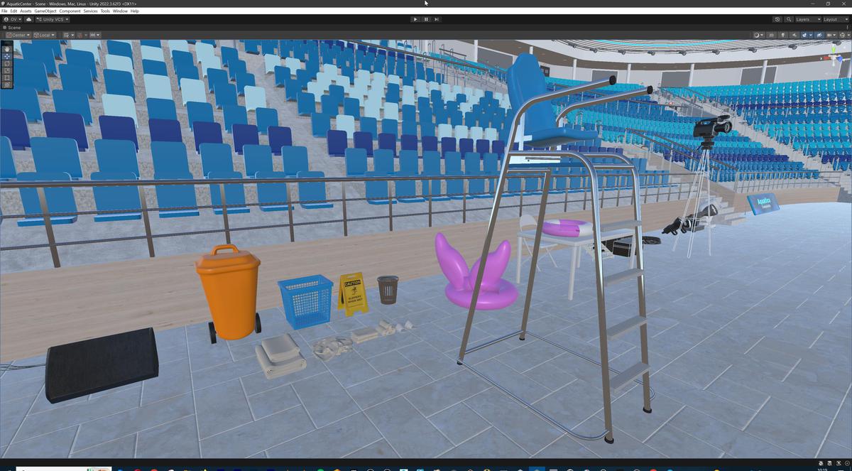 Olympic Aquatic Center Swimming Pool Modular Environment 3D