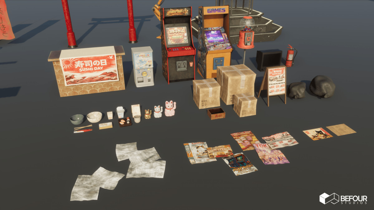 Japanese Old Shopping Mall Environment (Modular, Asian, Abandoned)