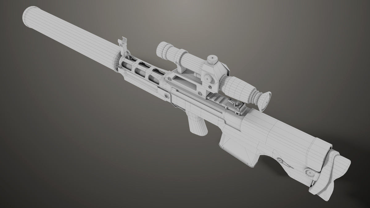 Sniper 05 Black and Sandal Single Mat URP HDRP Textures