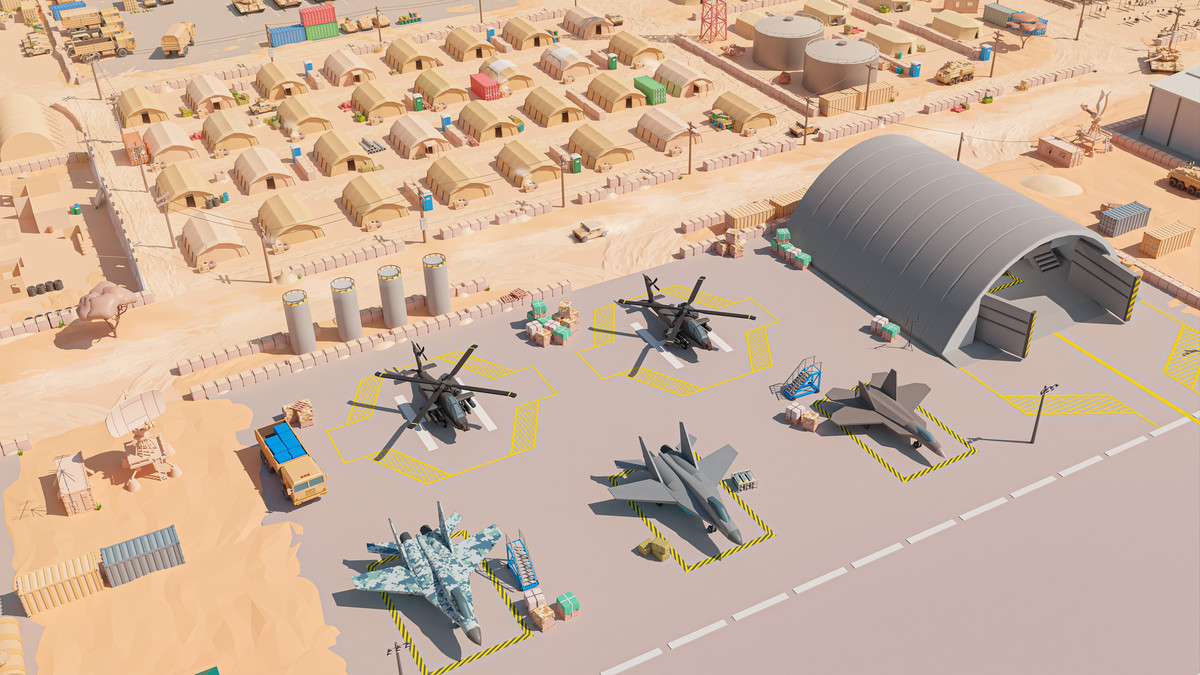Military Desert - Low Poly 3D Models Pack