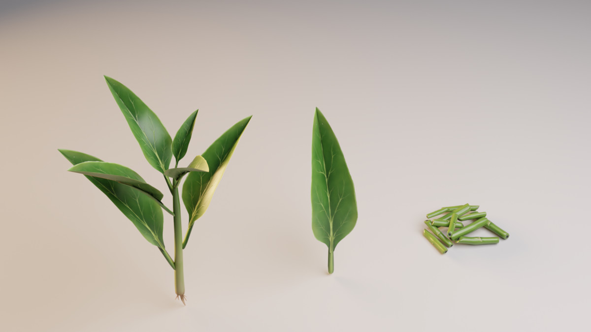 Stylized Asian Vegetable 3D Model Pack – Modular Low Poly Set