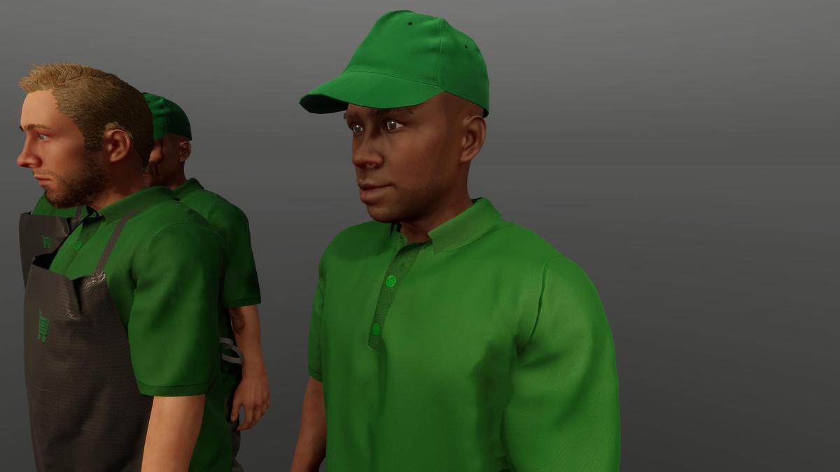 Man shop staff seller