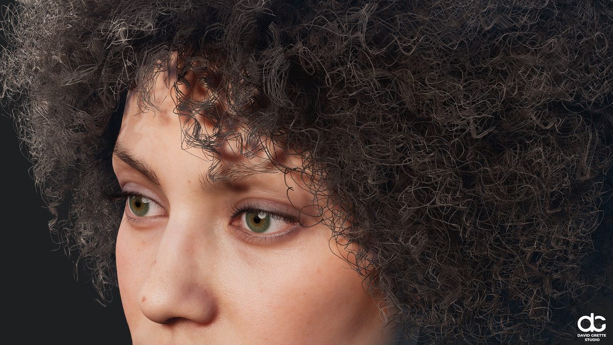 Realistic female hairstyles, pack #1 | Rigged hair, game-ready, low-poly