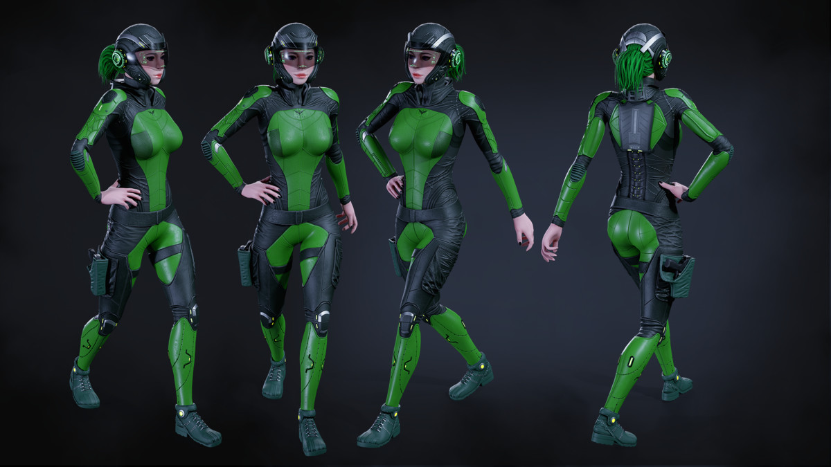 Sci-Fi Operative Woman – Modular Game Character
