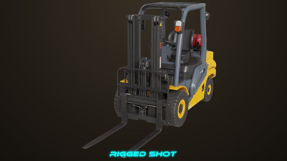 Forklift Trucks and Pallet Yellow Collection URP HDRP Textures