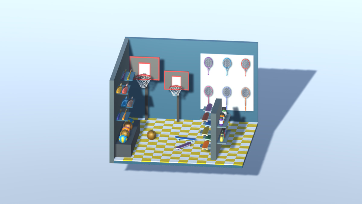 3D LOWPOLY WORK ROOMS