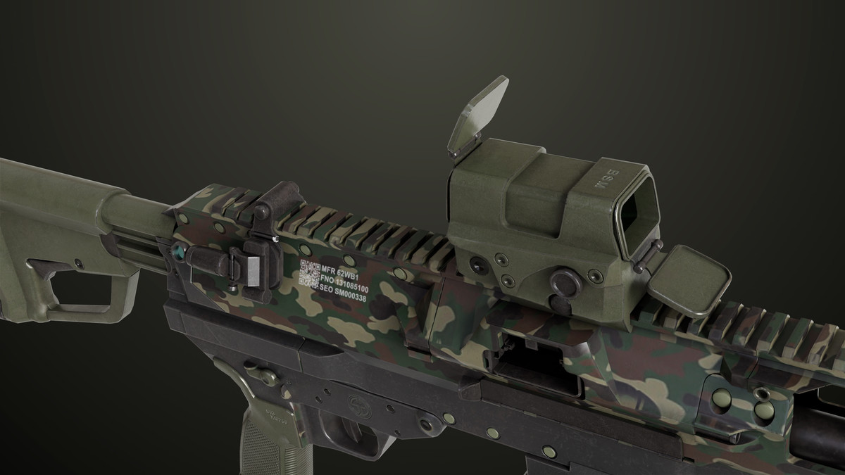 Machine Gun 14 Military Green URP HDRP Textures