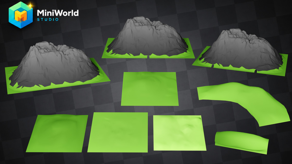 Low Poly Modular Road Pack- Mini World Studio