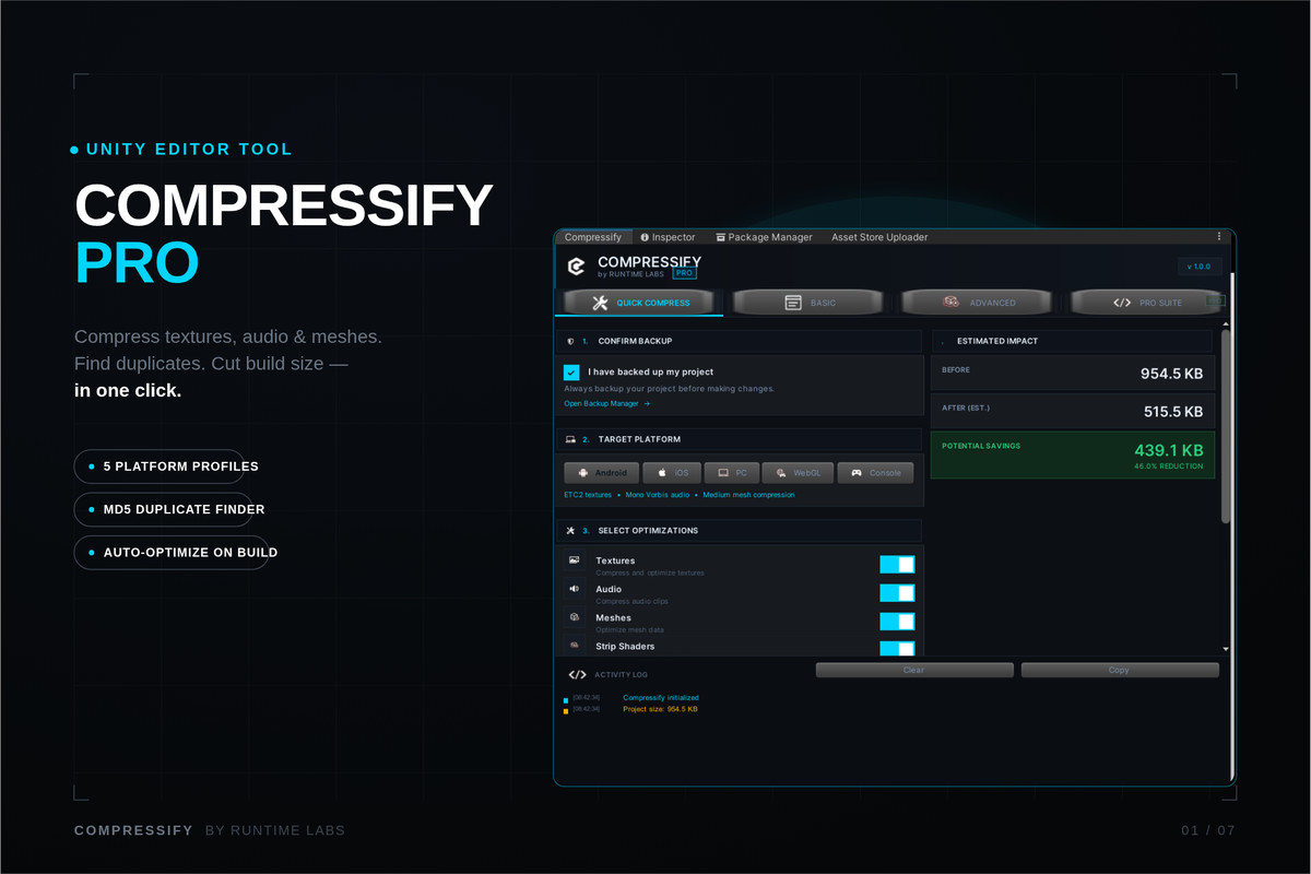 Compressify for unity